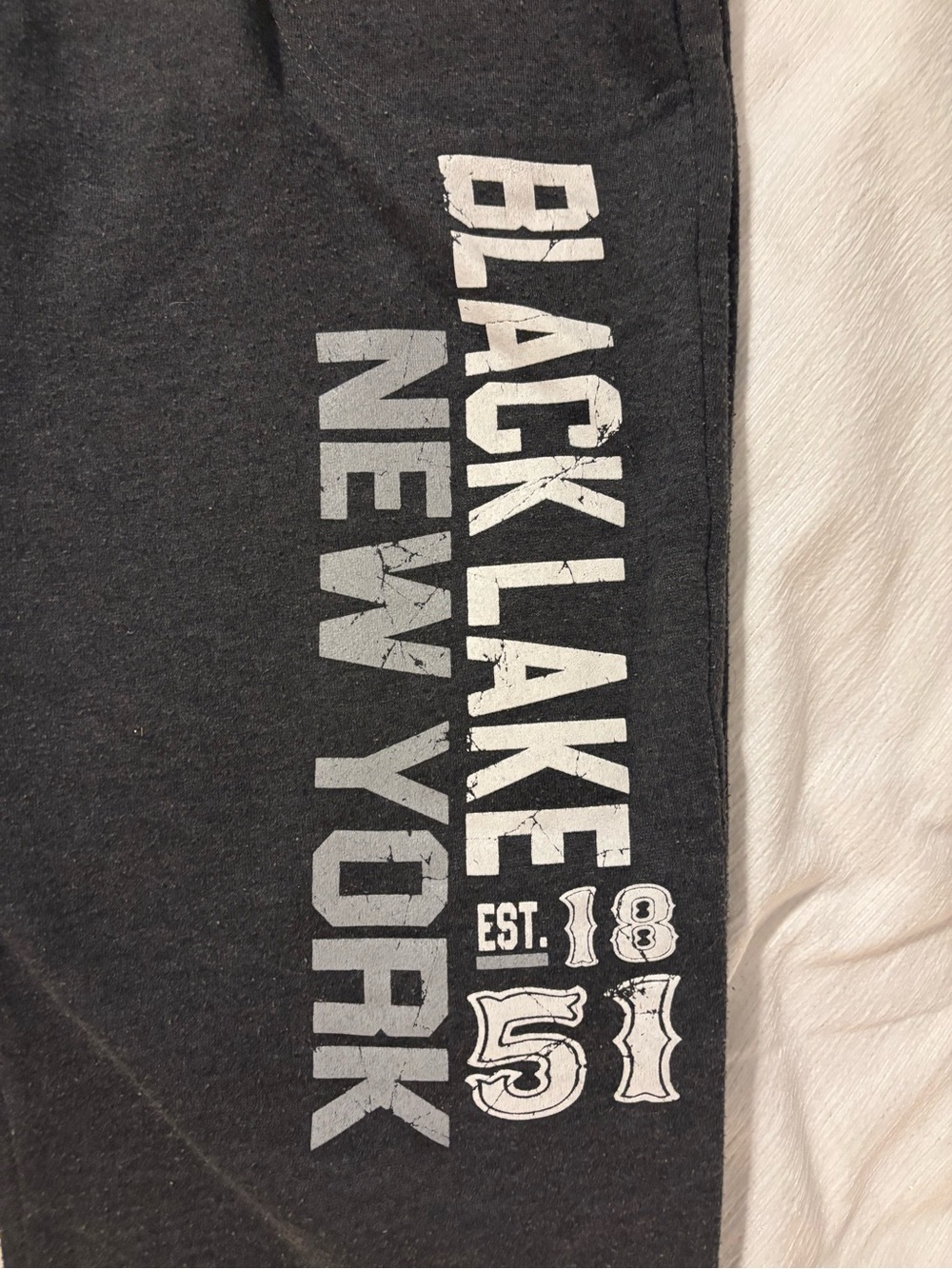Black Lake New York Sweatpants - Black with White Print